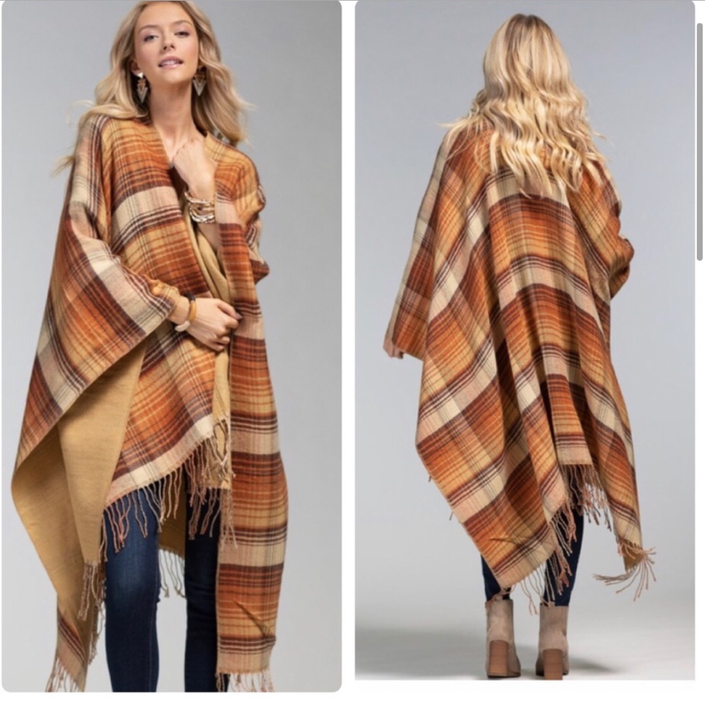 Nwt- Fall Poncho Wrap